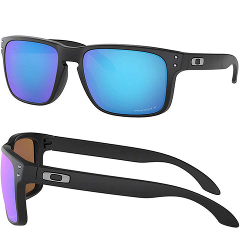 Oakley Holbrook Sunglasses in matte black and Prizm sapphire polarized