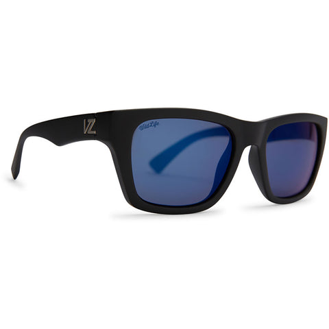 Von Zipper Mode Sunglasses in black satin and Blue polar