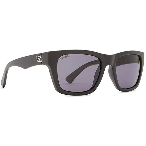 Von Zipper Mode Sunglasses in black satin and grey polarized