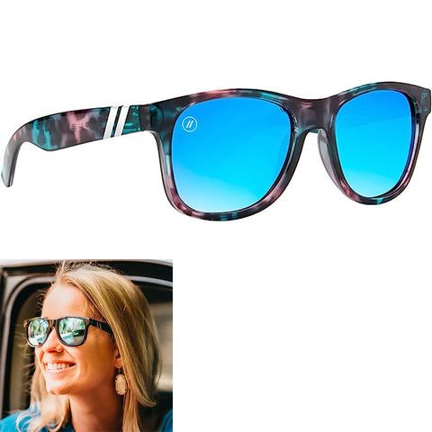 Blenders Psycho Cat Sunglasses in Multi tortoise and blue polarized