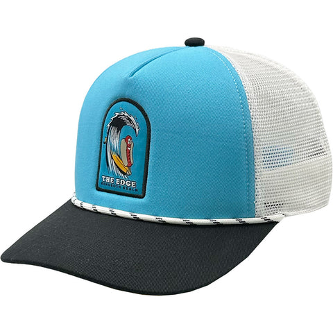 Edge Hot Dog Hats in aqua/black/white