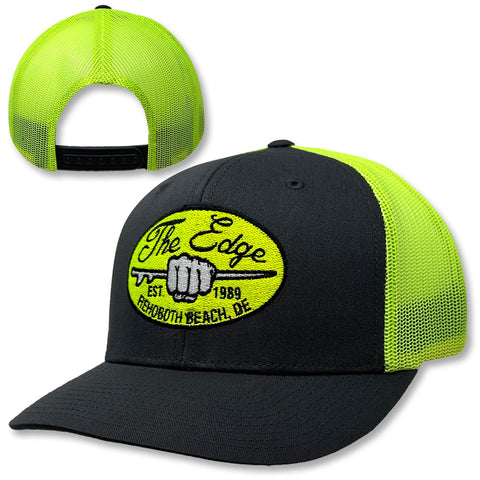 Edge Surf Punch Hats in charcoal/yellow