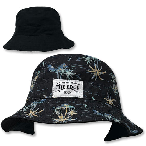 Edge Mens Tropics Reversible Bucket Hats in black/tropics