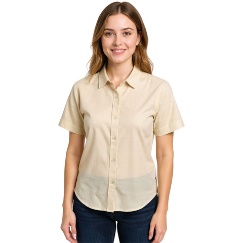 Edge Womens Life Woven Shirts in off white