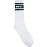 Obey Mens Cooper II Socks in white / green