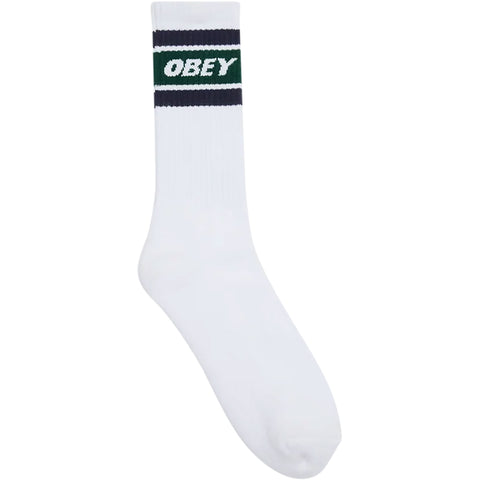Obey Mens Cooper II Socks in white / green