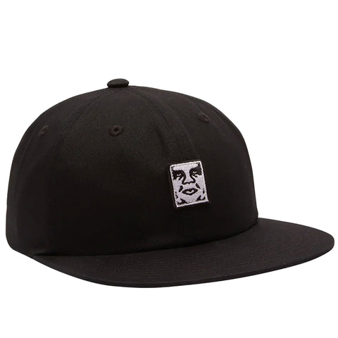 Obey Icon Patch Strapback Hats in black
