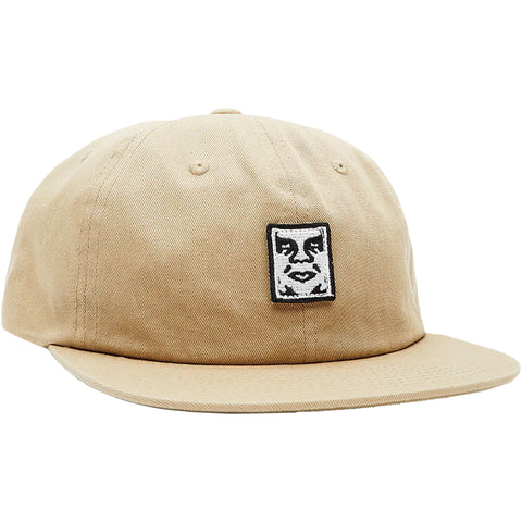 Obey Icon Patch Strapback Hats in tan