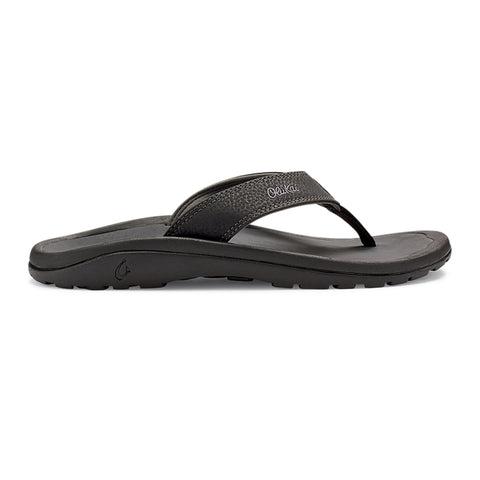 Olukai Mens Ohana Sandals in black/dark shadow
