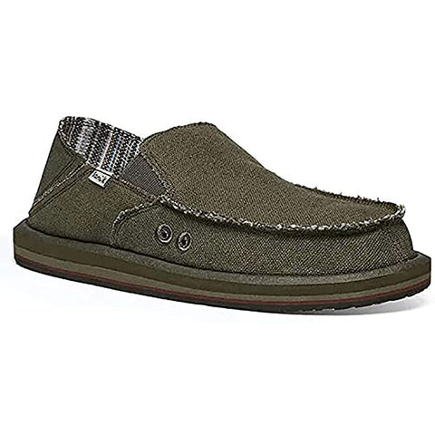 Sanuk Mens Vagabond ST Hemp  Sandal Shoes in Army