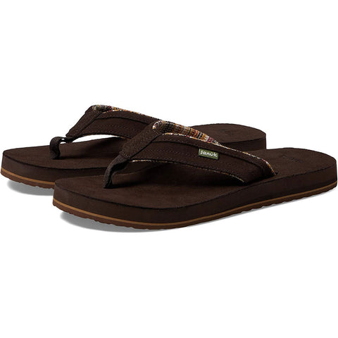 Sanuk Mens Ziggy ST Suede Sandals in brown