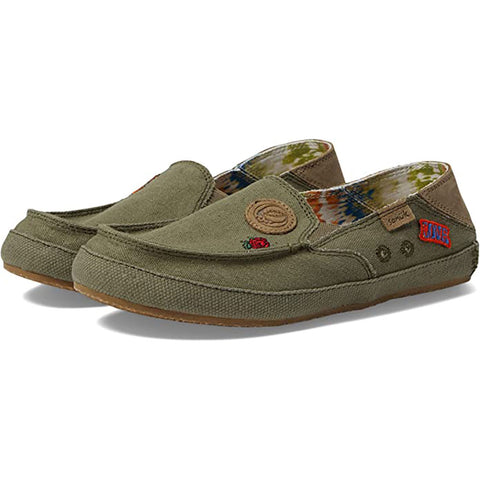 Sanuk Womens Twinny ST Grateful Dead Shoes in olive