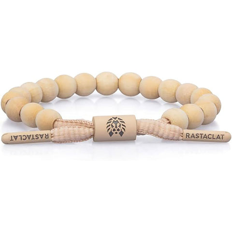 Rastaclat unisex Manifest Wood Bead Bracelet in tan