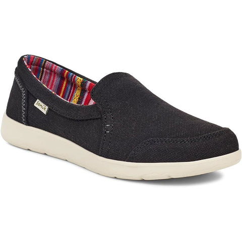 Sanuk Womens Sidewalk Surfer Lite Sandal Shoes in Black