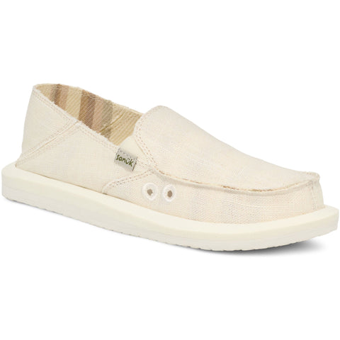 Sanuk Womens Donna Hemp 2 Tone Sandal Shoes in white
