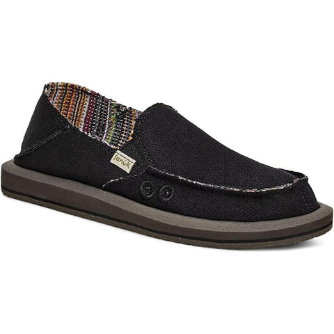 Sanuk Womens Donna Hemp 2 Tone Sandal Shoes in black
