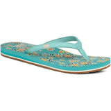 Sanuk Womens Yoga Joy Vintage Floral Sandals in aqua splash