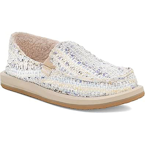 Sanuk Womens Donna Tweed Sandal Shoes in white multi