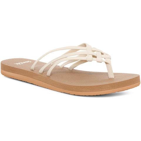 Sanuk Womens Yoga Sandy II Sandals in tan/white