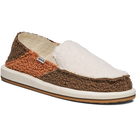 Sanuk Womens Donna Novelty Sandal Shoes in nat. patchwork