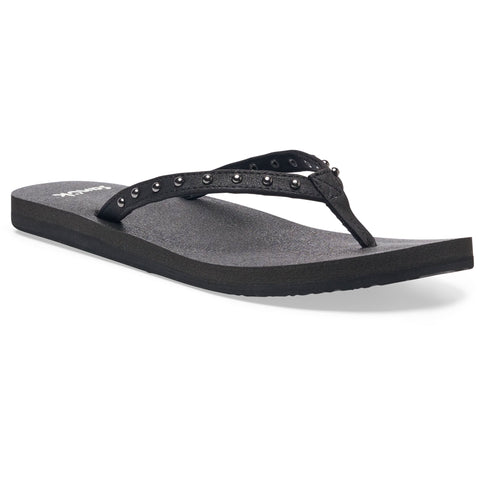 Sanuk Womens Yoga Joy II Stud Sandals in ojai black