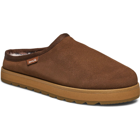 Sanuk womens Yoga Cloud Lounger Leather Shoe in dark brown