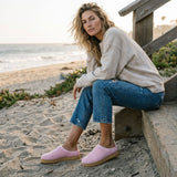 Sanuk womens Yoga Cloud Lounger Leather Shoe in light pink