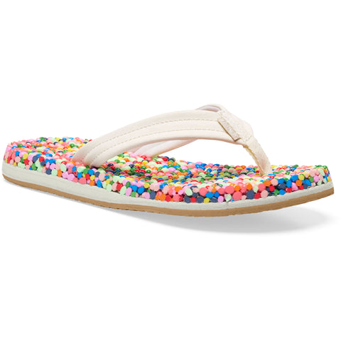 Sanuk kids Y Bubblecush in rainbow confetti