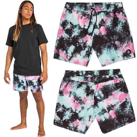 Volcom Mens Poly Party Elastic Boardshorts in Antigua sand