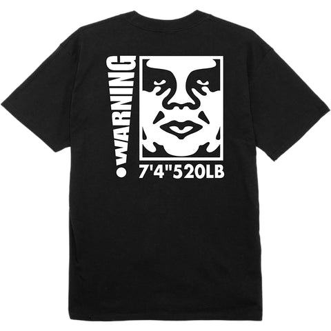 Obey Mens Warning T-Shirts in black