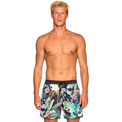 Dark Seas Mens Sennit Boardshorts in black/green