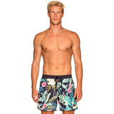 Dark Seas Mens Sennit Boardshorts in black/green