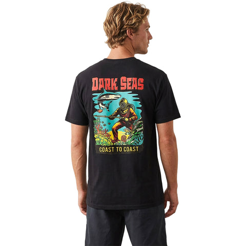 Dark Seas Mens Water Decal T-Shirts in black and Large