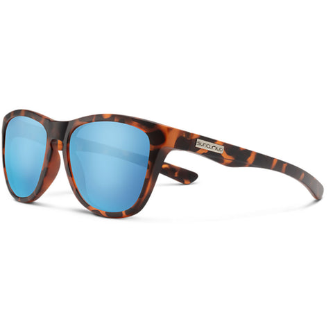 Suncloud Topsail Polarized Sunglasses in matte tortoise and polar aqua mirror