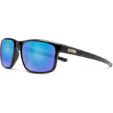 Suncloud Respek Polarized Sunglasses in black and polar blue mirror