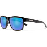 Suncloud A-Team Polarized Sunglasses in black and polar blue mirror