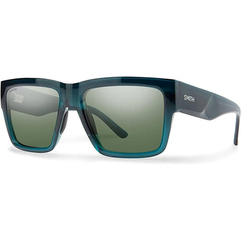 Smith Lineup Sunglasses in pacific crystal and Chromapop polarized gray green