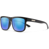 Suncloud Quiver Polarized Sunglasses in matte black and polar blue mirror