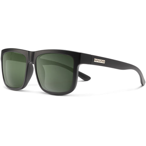 Suncloud Quiver Polarized Sunglasses in matte black and polar grey green