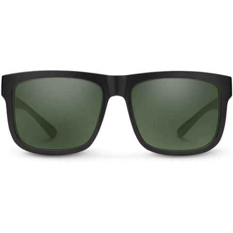 Suncloud Quiver Polarized Sunglasses in matte black and polar grey green