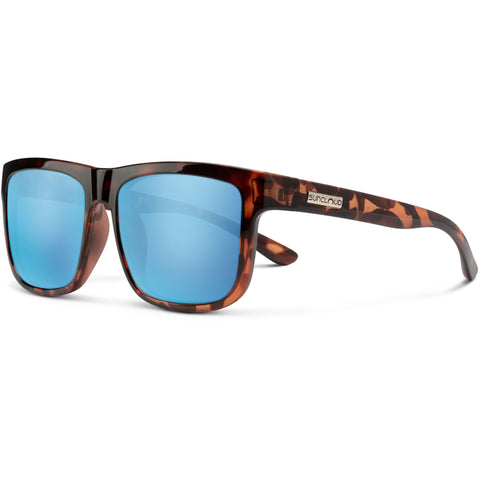 Suncloud Quiver Polarized Sunglasses in tortoise and polar aqua mirror