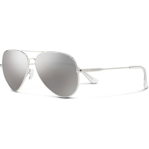 Suncloud Hard Deck Polarized Sunglasses in silver and polar silver mirror