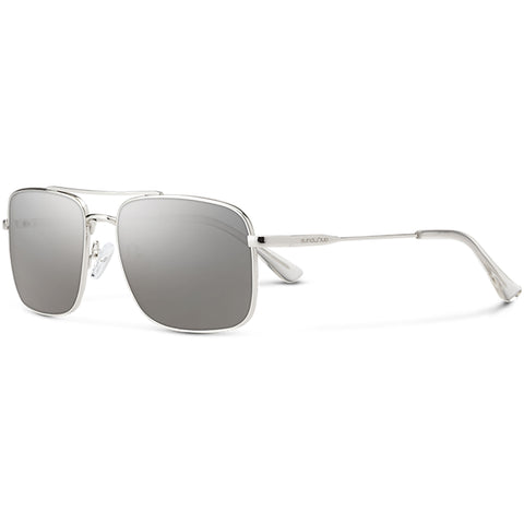 Suncloud Payback Polarized Sunglasses in silver and polar grey chrome