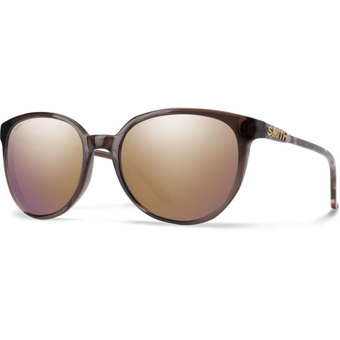 Smith Cheetah Sunglasses in rose tortoise and Chromapop polar rose gold mirror