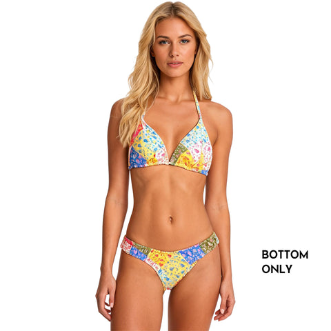 Sundaze Brunch Womens Summer Patchwork Bikini Bottom in multi