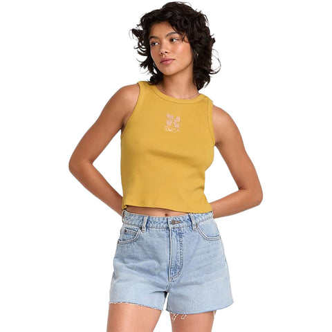 RVCA Womens Match Tank Tops in yellow