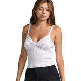 RVCA Womens Slate Twist Tank Tops in Vintage White