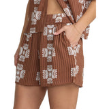 RVCA Womens Bandana Floral Shorts in chocolate