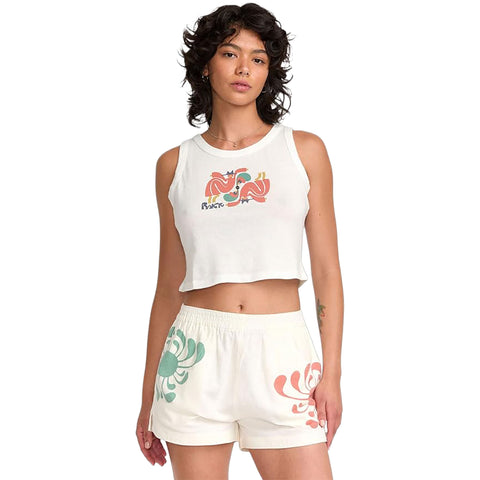 RVCA Womens Lauryn Flow Tank Tops in white