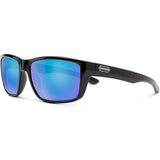 Suncloud Mayor Polarized Sunglasses in gloss black and polar plasma mirror